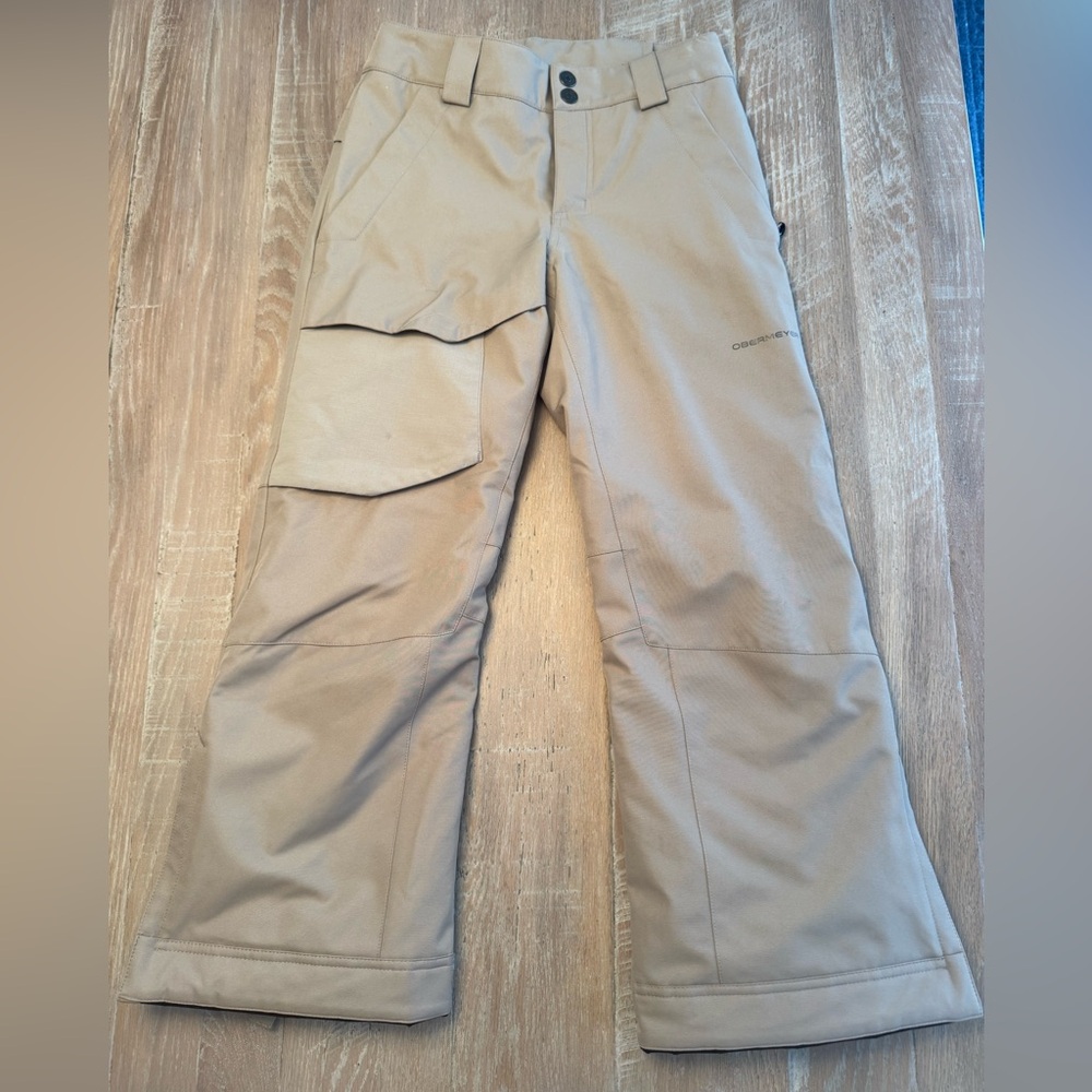 Boys M (10-12) Obermeyer Khaki-Colored Snow Pants